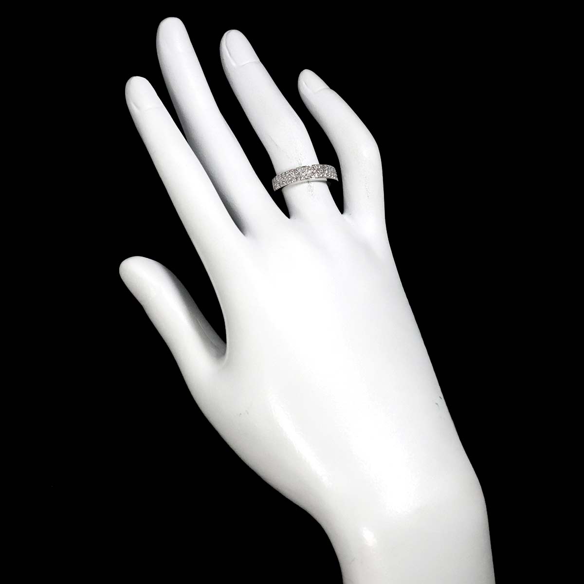 Diamond 0.63ct Ring 18K K18 WG White Gold size5.25-5.5(US)