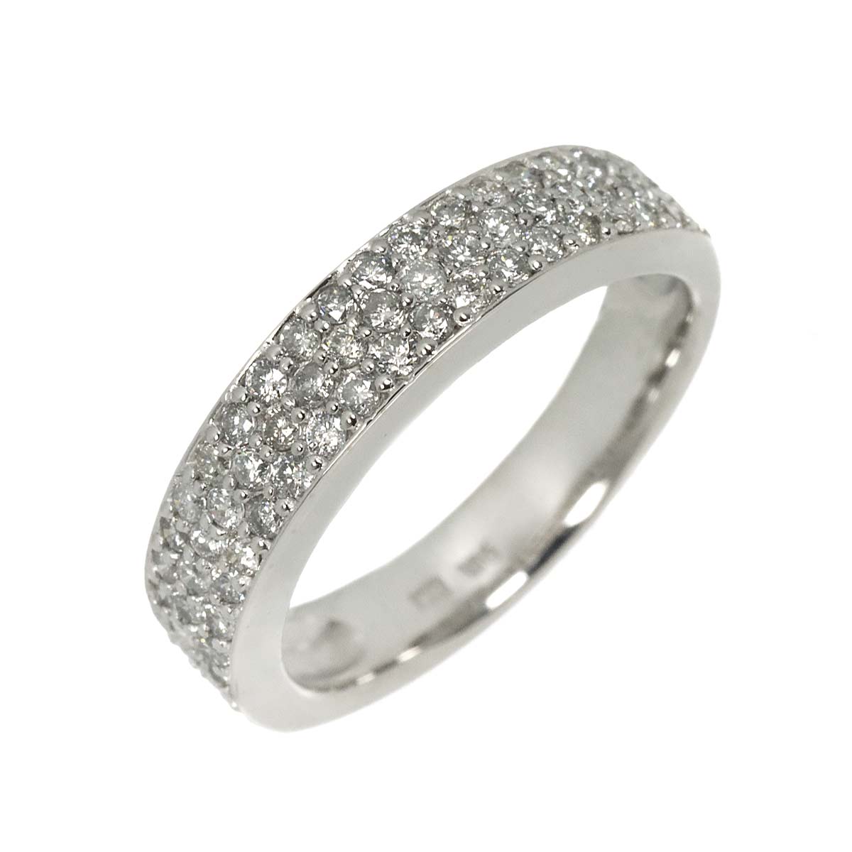 Diamond 0.63ct Ring 18K K18 WG White Gold size5.25-5.5(US)