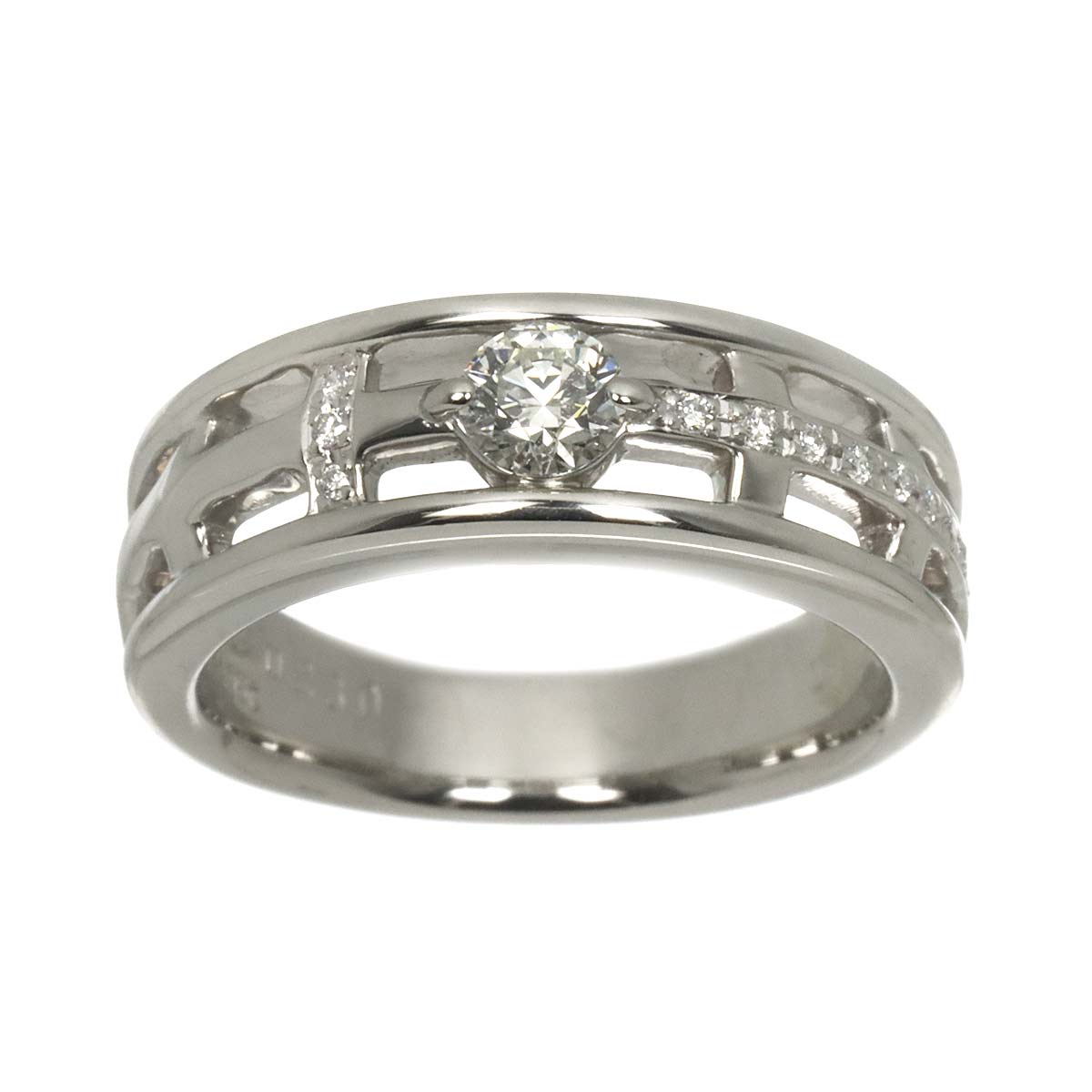 Diamond 0.23ct H/VVS2/EX 0.05ct Ring Pt Platinum size5.25(US)