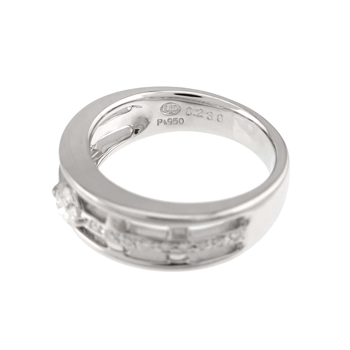 Diamond 0.23ct H/VVS2/EX 0.05ct Ring Pt Platinum size5.25(US)