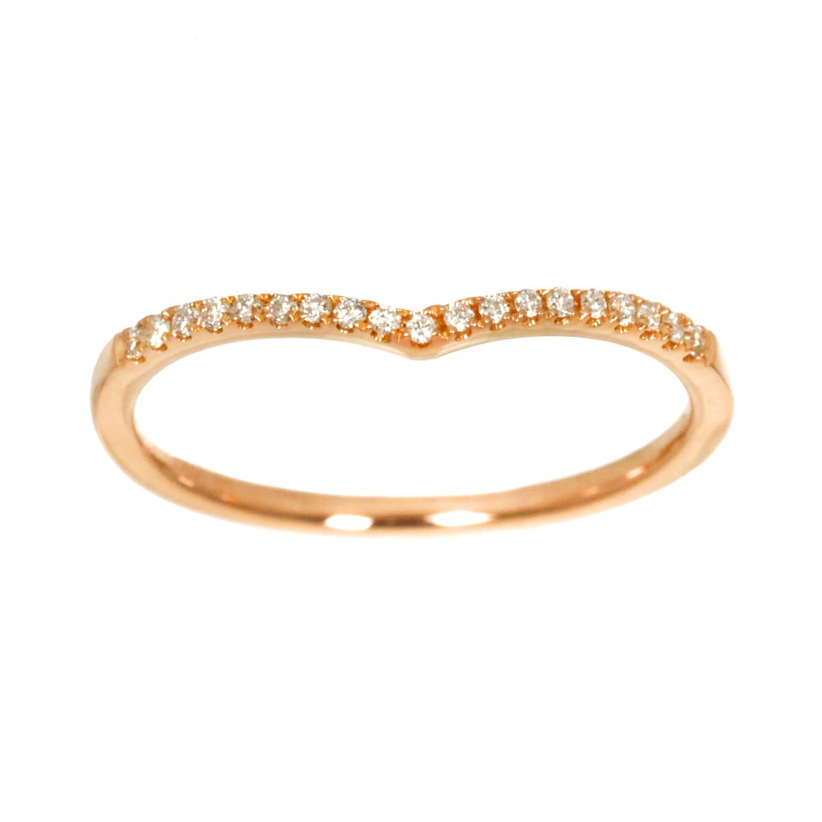 Diamond 0.065ct Ring 18K PG Pink Gold 750 Size4.5(US)