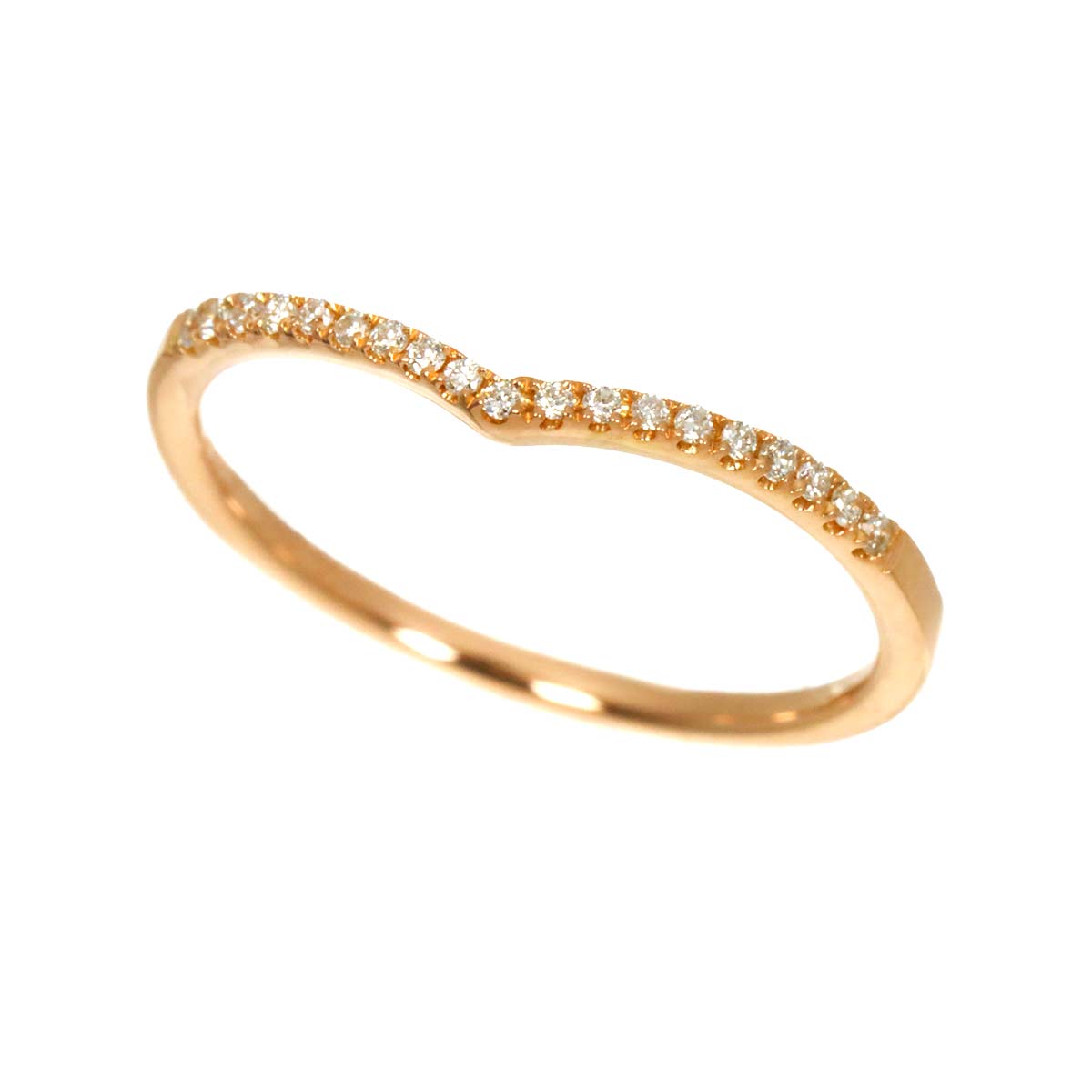 Diamond 0.065ct Ring 18K PG Pink Gold 750 Size4.5(US)