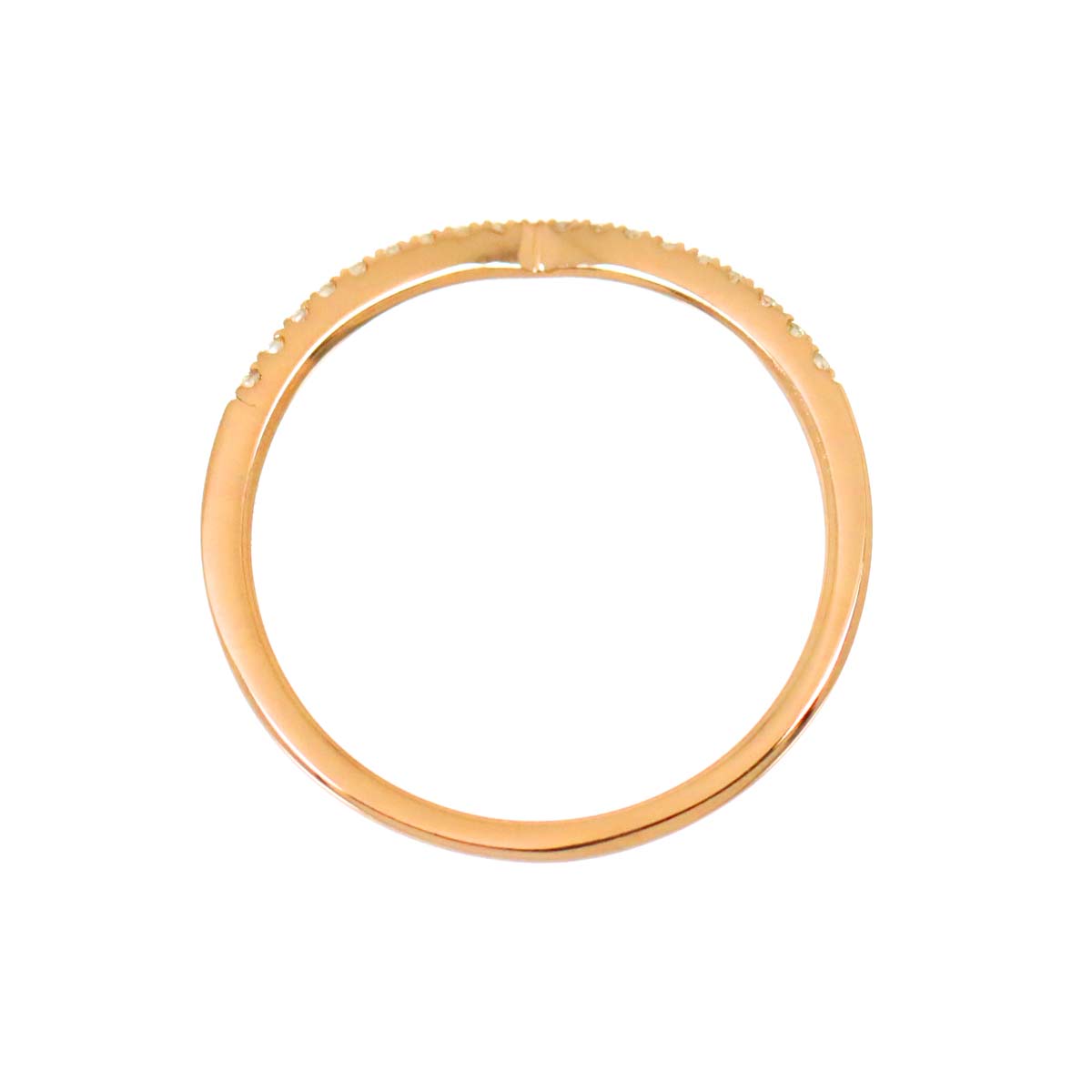 Diamond 0.065ct Ring 18K PG Pink Gold 750 Size4.5(US)