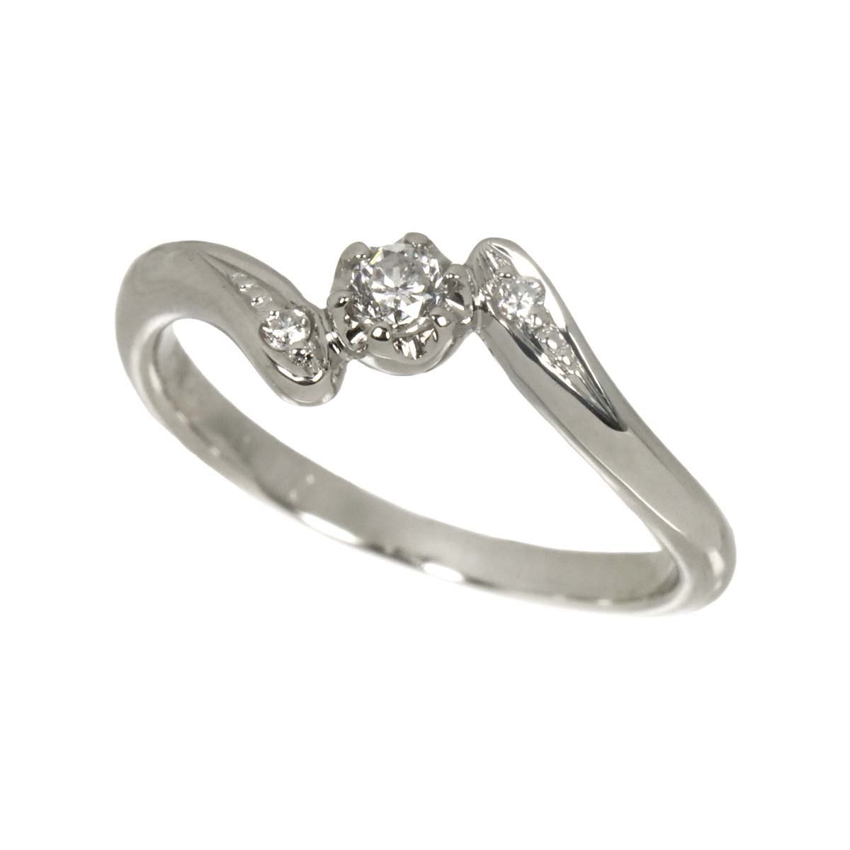 Diamond 0.10ct Ring Pt Platinum size4.5(US)