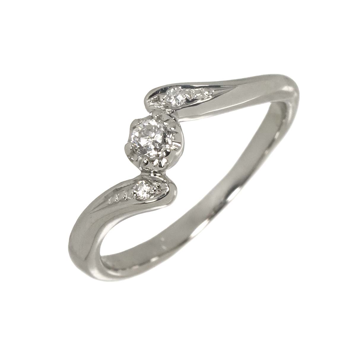 Diamond 0.10ct Ring Pt Platinum size4.5(US)