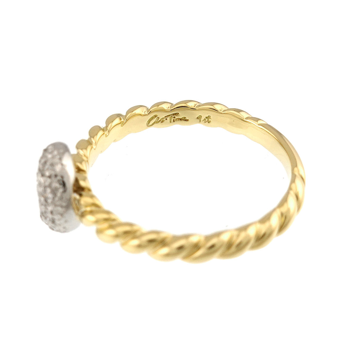 As Time Diamond Ring 18K YG 750 Pt size5.5-5.75(US)