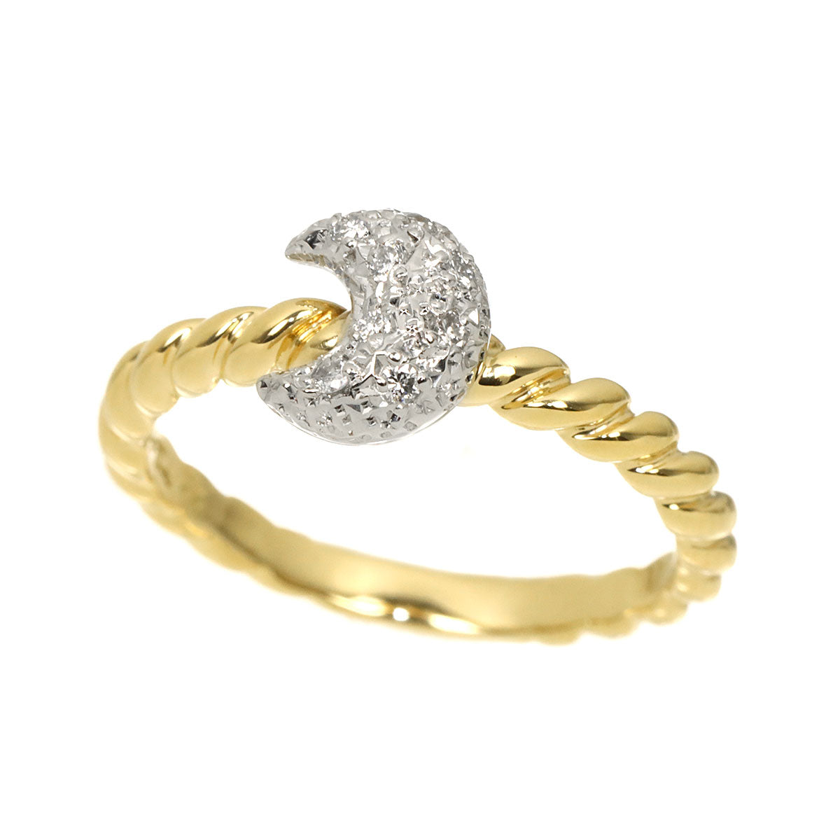 As Time Diamond Ring 18K YG 750 Pt size5.5-5.75(US)