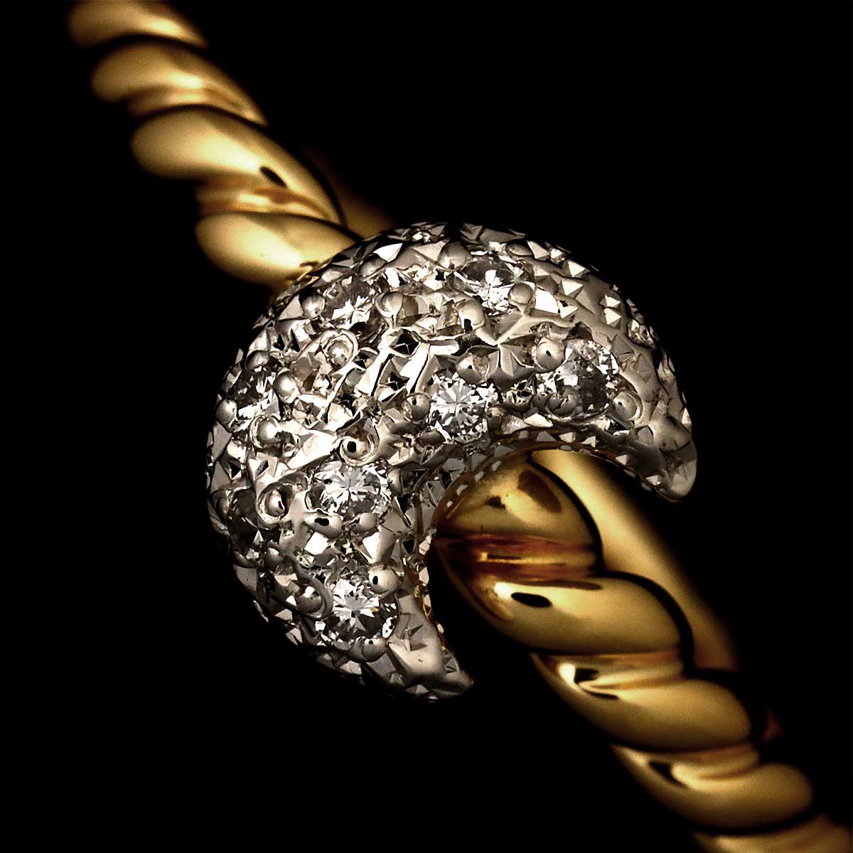 As Time Diamond Ring 18K YG 750 Pt size5.5-5.75(US)