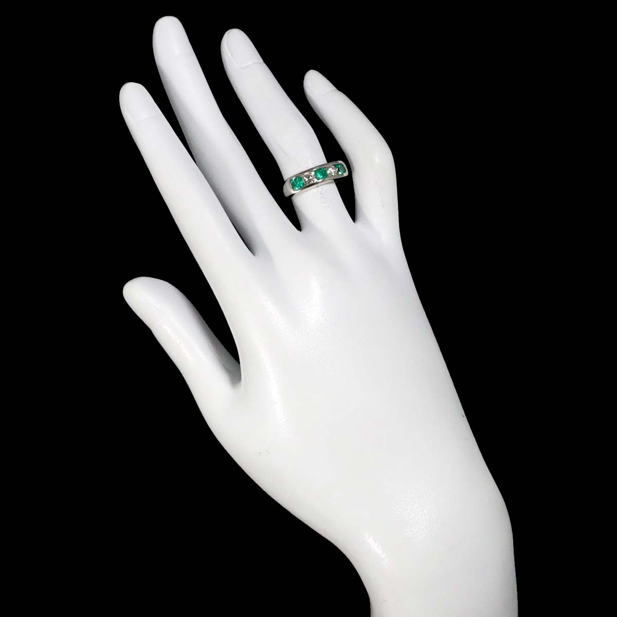 Emerald 0.59ct Diamond 0.37ct Ring Pt Platinum size4.75-5(US)
