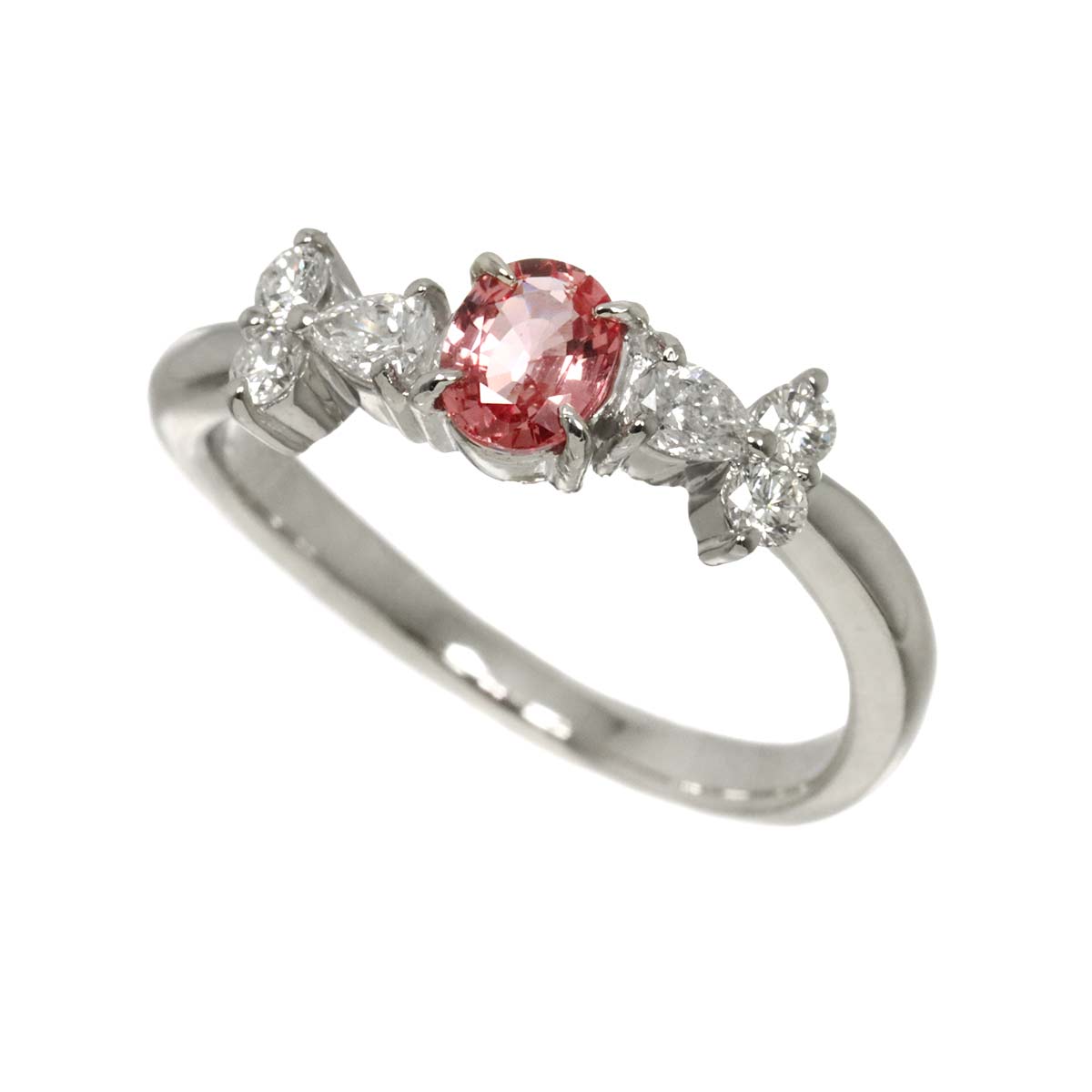 Sapphire 0.435ct Diamond 0.28ct Ring Pt Platinum 5.75-6(US)