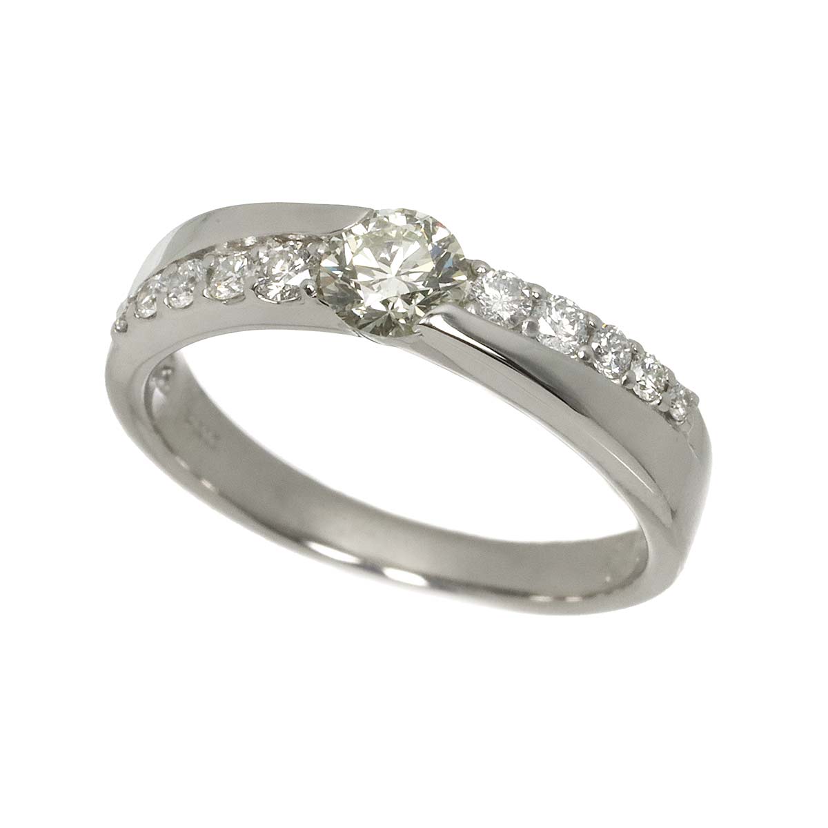 Diamond 0.36ct/0.20ct Ring Pt Platinum size5.5-5.75(US)