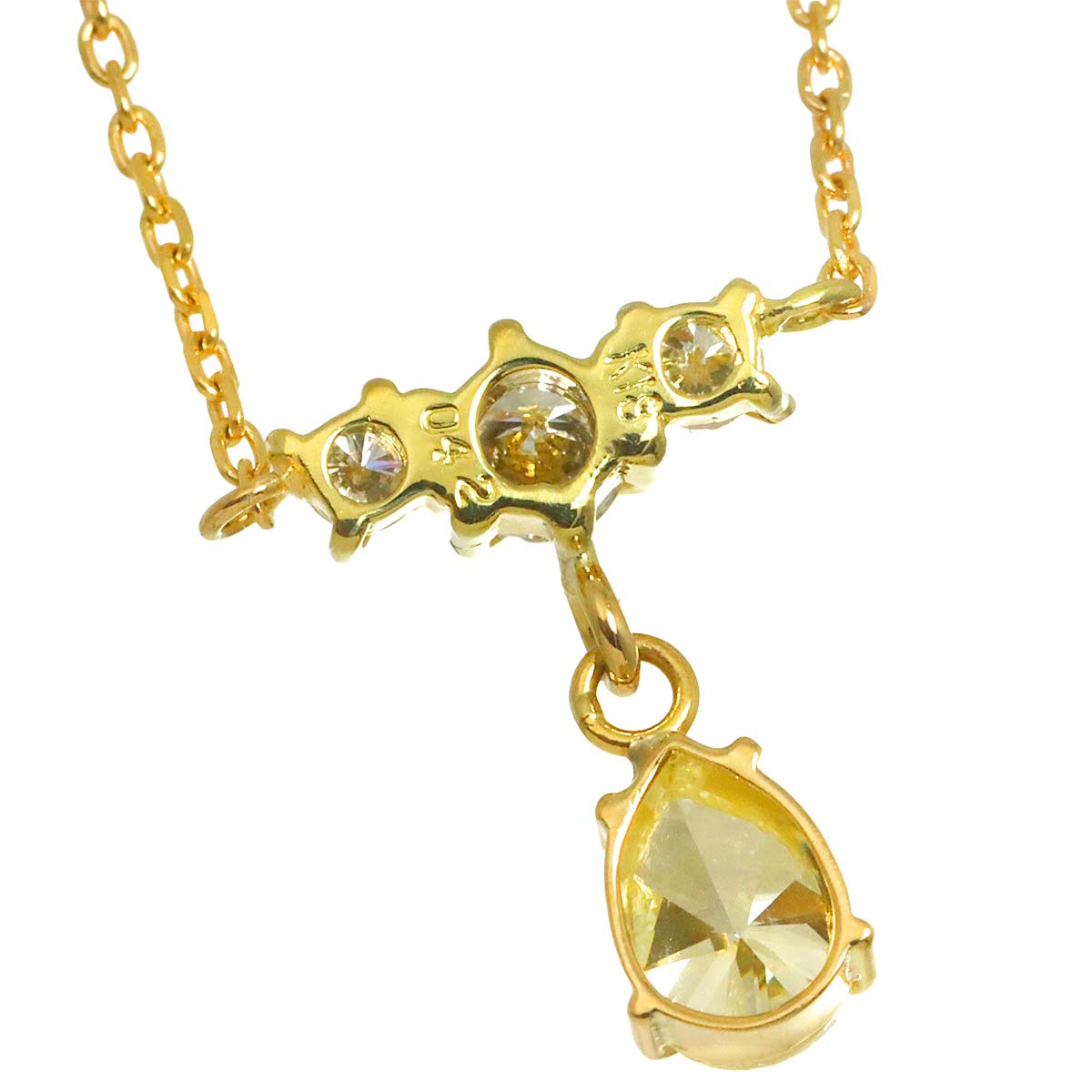 Diamond 0.42ct Necklace 18K YG Yellow Gold 750