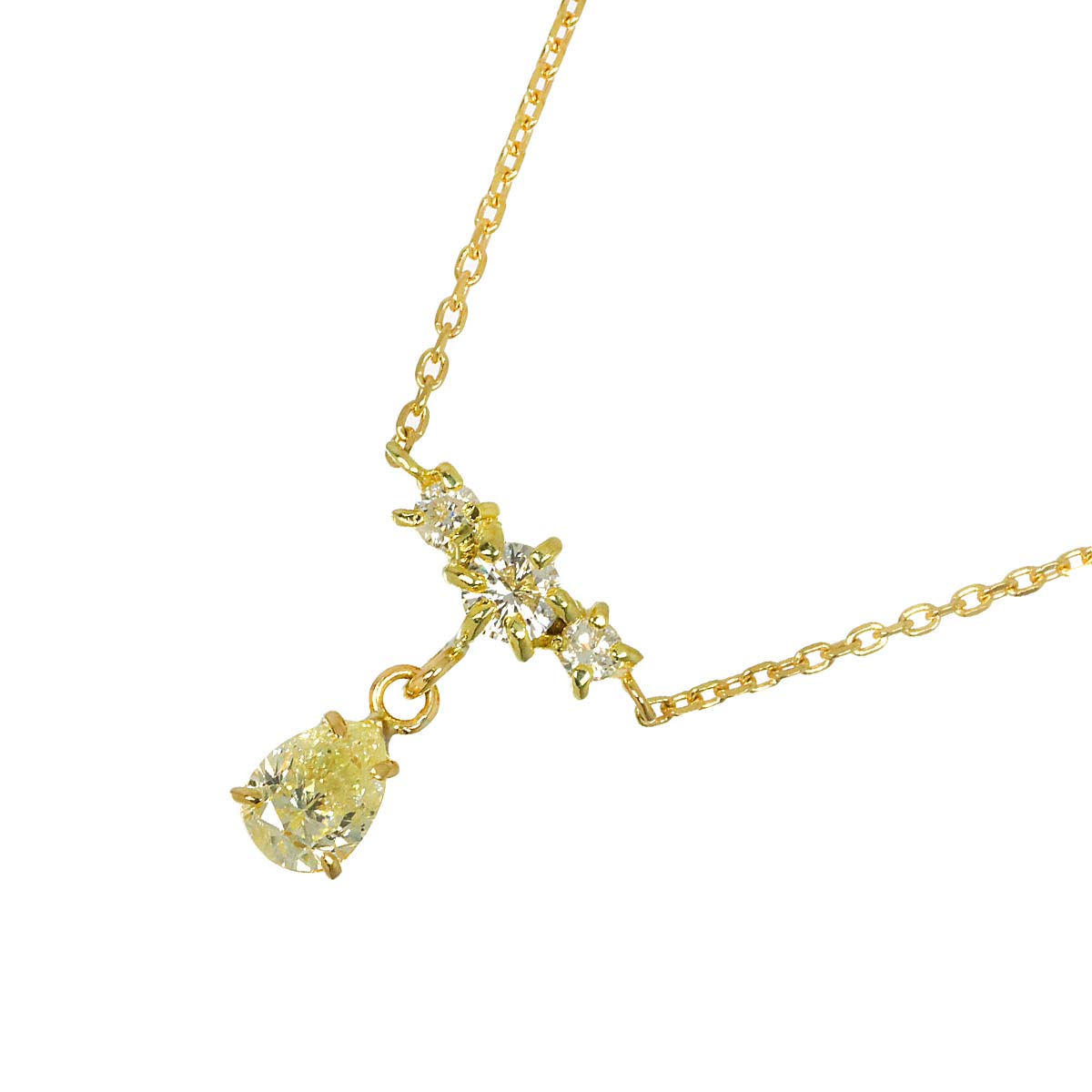 Diamond 0.42ct Necklace 18K YG Yellow Gold 750