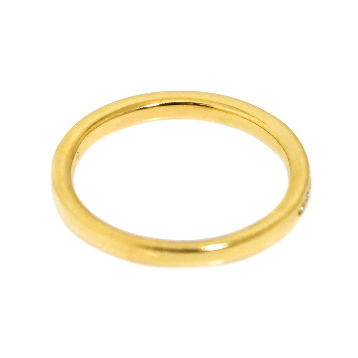 Diamond 0.18ct Ring 18K YG Yellow Gold 750 Size5.5-5.75(US)