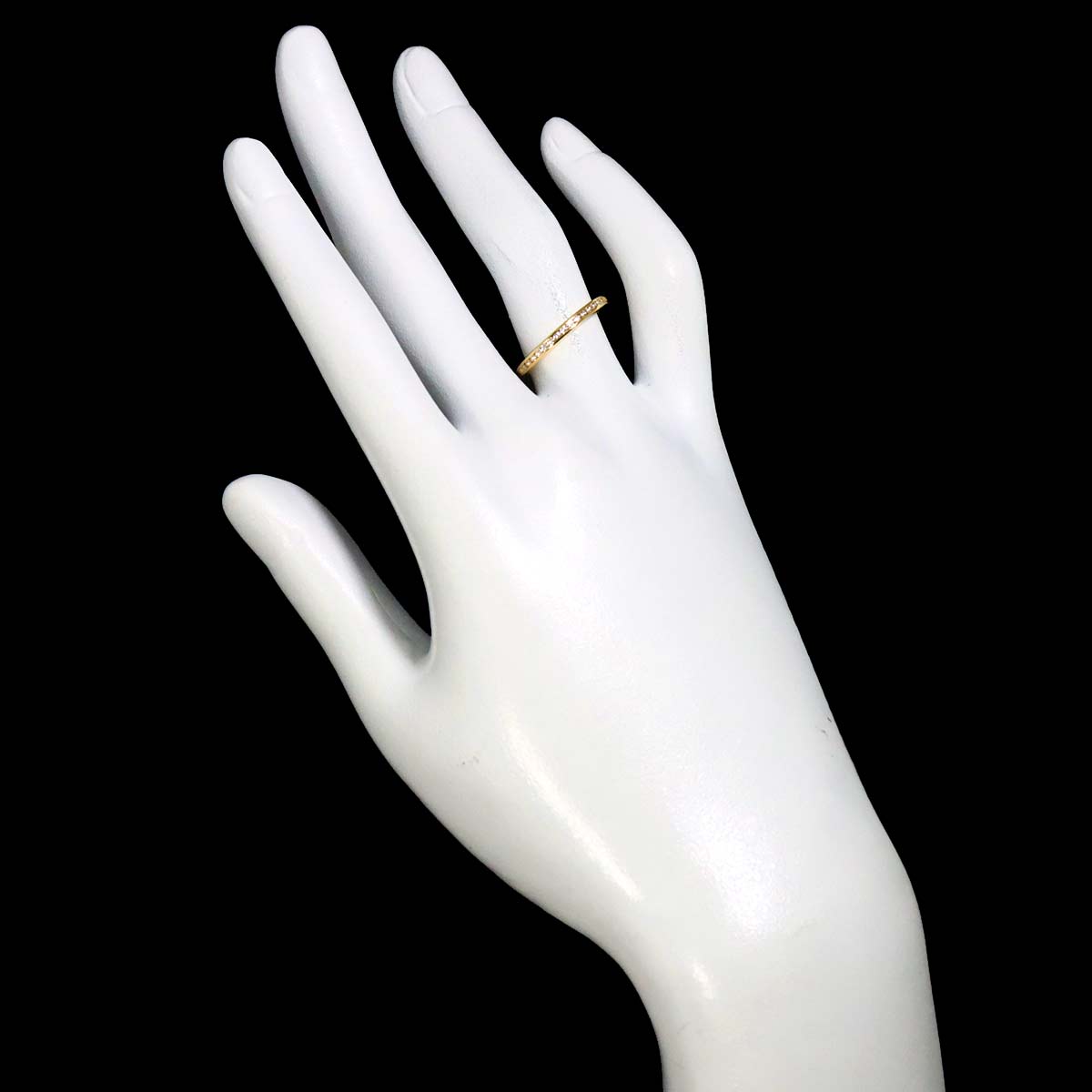 Diamond 0.18ct Ring 18K YG Yellow Gold 750 Size5.5-5.75(US)