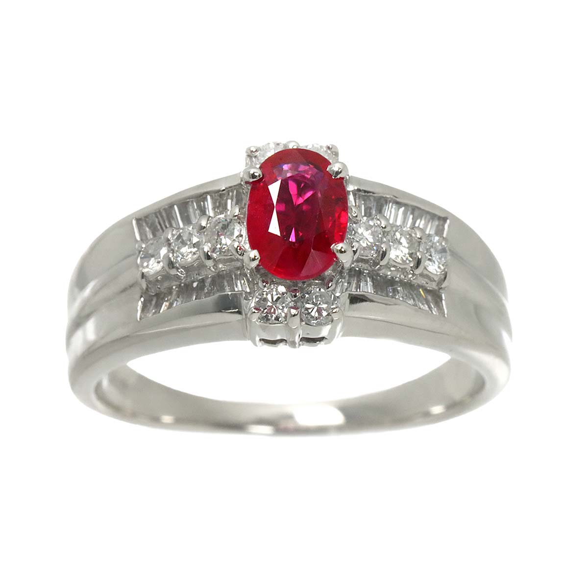 Ruby 0.62ct Diamond 0.53ct Ring Pt Platinum size7.25-7.5(US)