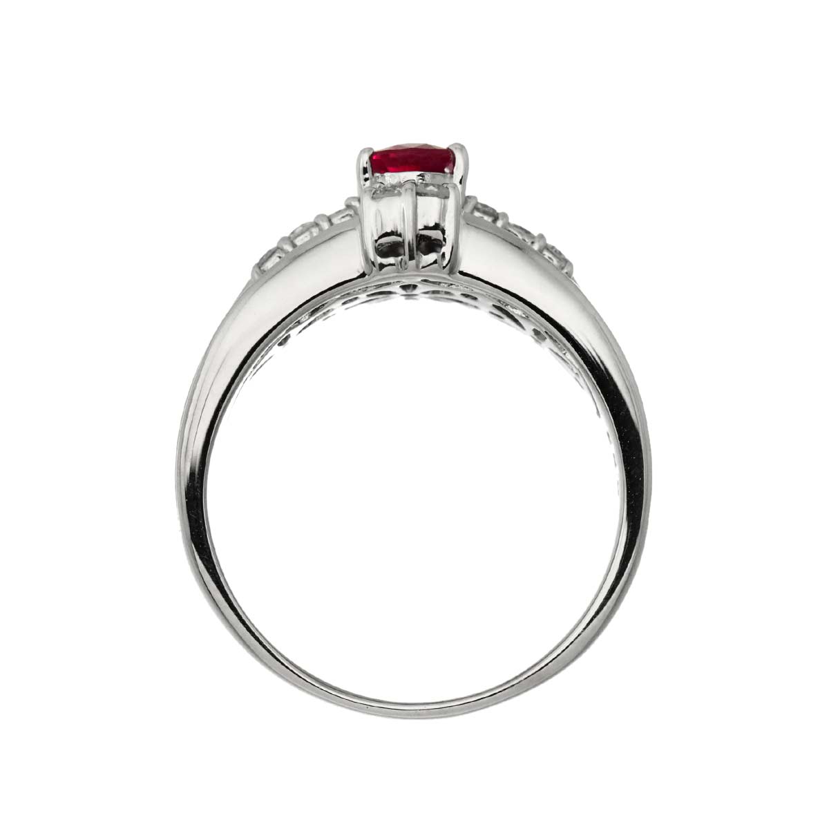 Ruby 0.62ct Diamond 0.53ct Ring Pt Platinum size7.25-7.5(US)