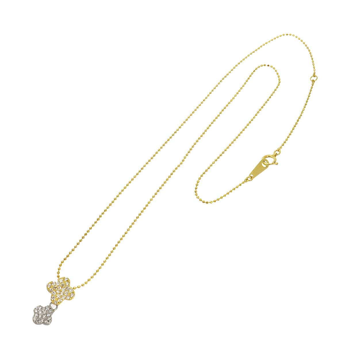 Diamond 0.30ct Necklace Pt 18K YG 750 Platinum