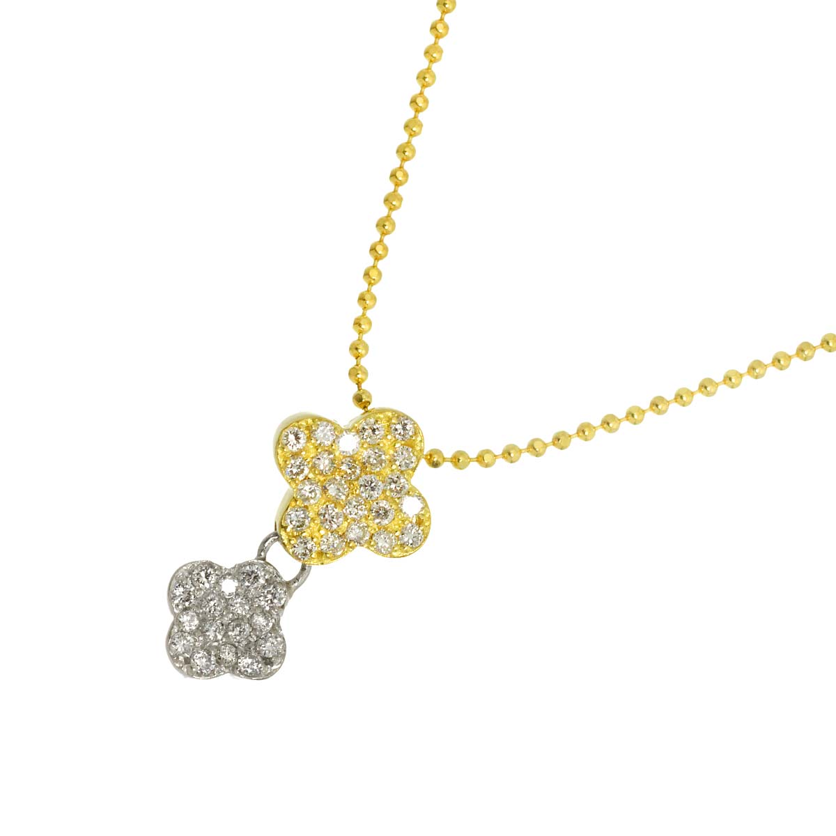 Diamond 0.30ct Necklace Pt 18K YG 750 Platinum