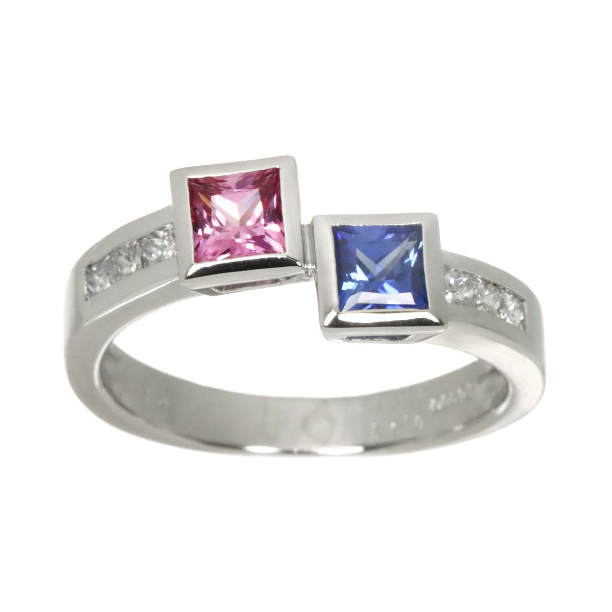 Sapphire 0.51ct/0.50ct Diamond 0.25ct Ring Pt Platinum size7.25(US)