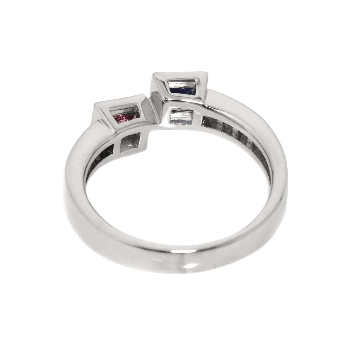 Sapphire 0.51ct/0.50ct Diamond 0.25ct Ring Pt Platinum size7.25(US)