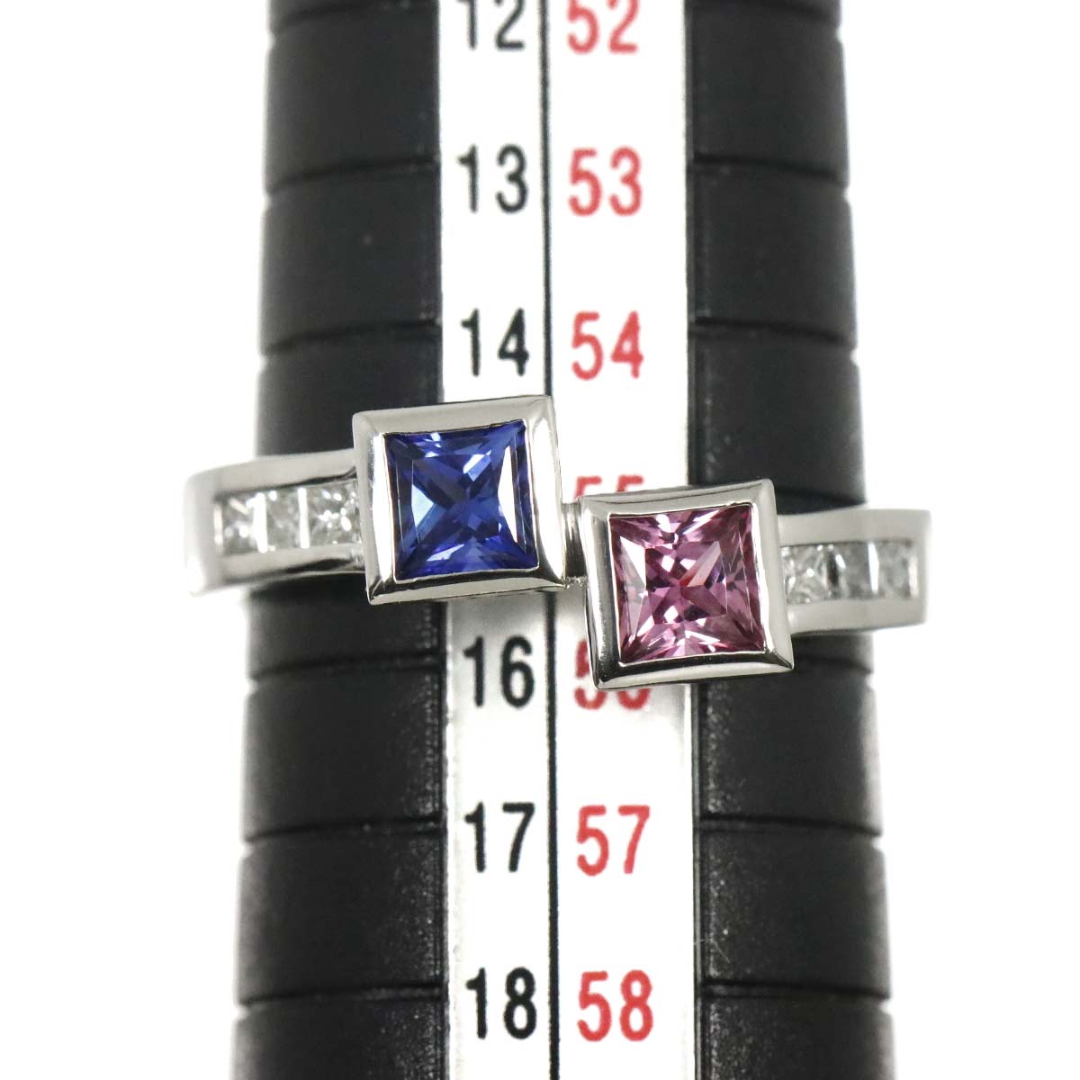 Sapphire 0.51ct/0.50ct Diamond 0.25ct Ring Pt Platinum size7.25(US)