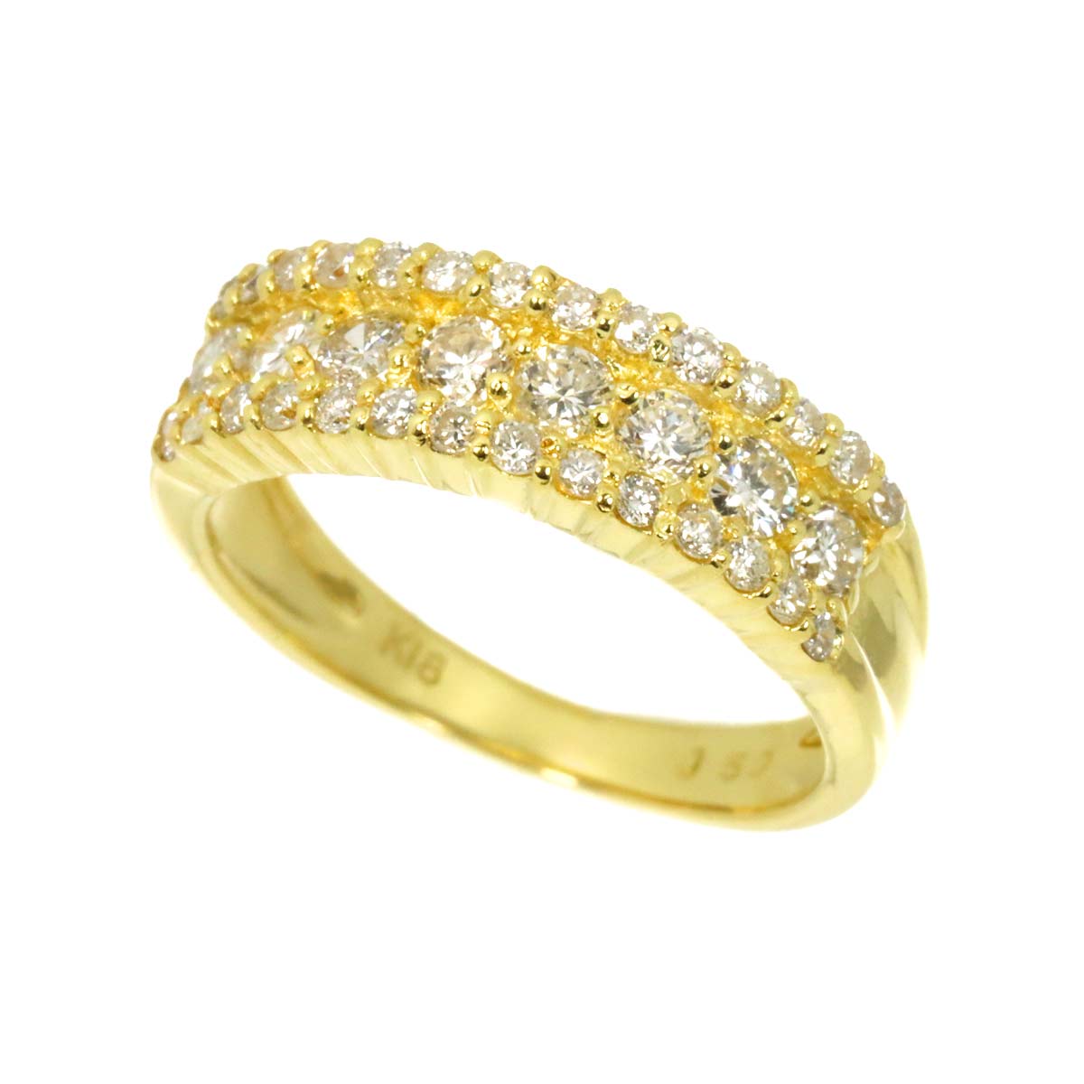 Diamond 0.50ct Ring 18K YG Yellow Gold 750 size2.75-3(US)