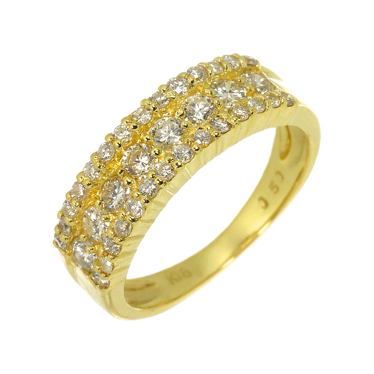 Diamond 0.50ct Ring 18K YG Yellow Gold 750 size2.75-3(US)