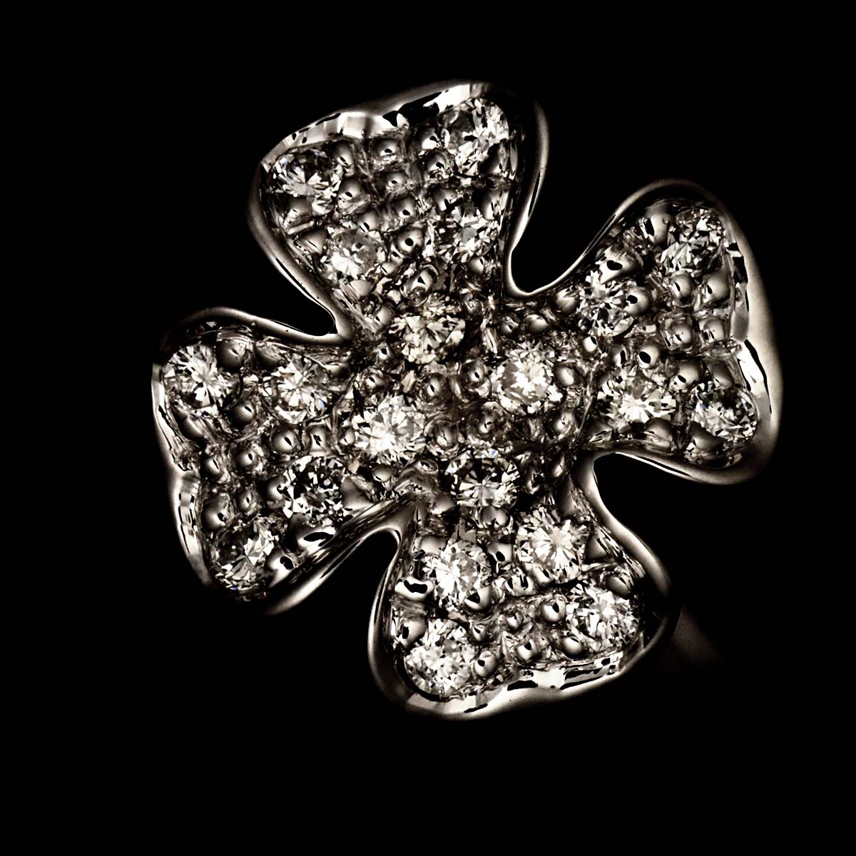Diamond 0.17ct Ring 18K WG 750 Size6.25-6.5(US)