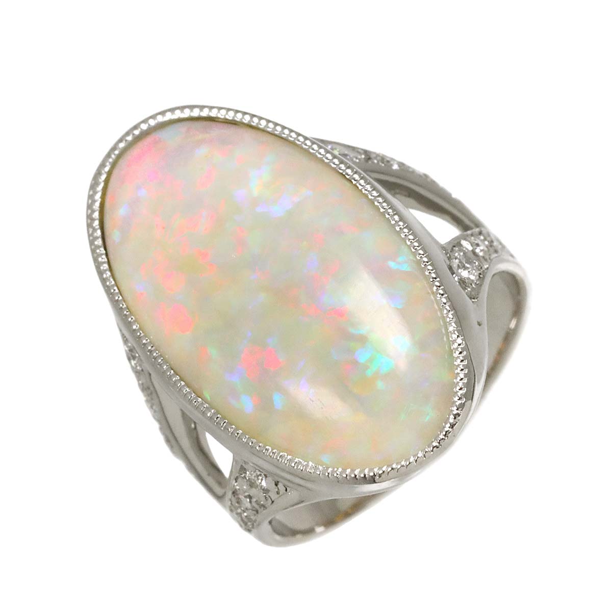 Opal Diamond 0.272ct Ring Pt Platinum size5.5-5.75(US)