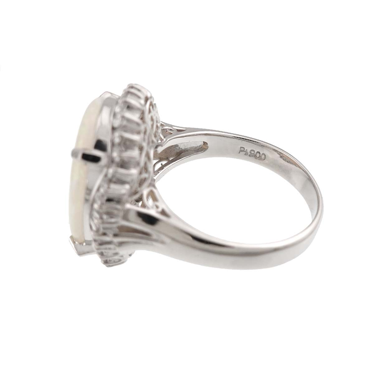 Opal 4.60ct Diamond 0.71ct Ring Pt Platinum size8.25(US)