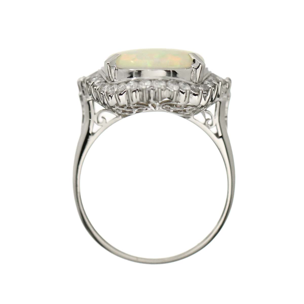 Opal 4.60ct Diamond 0.71ct Ring Pt Platinum size8.25(US)