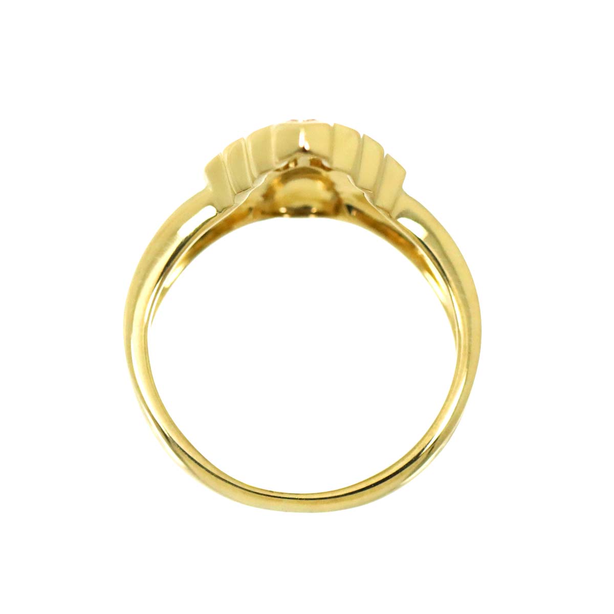 Diamond 0.44ct Ring 18K YG Yellow Gold 750 4.5(US)