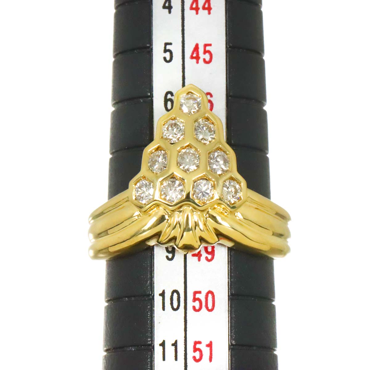 Diamond 0.44ct Ring 18K YG Yellow Gold 750 4.5(US)
