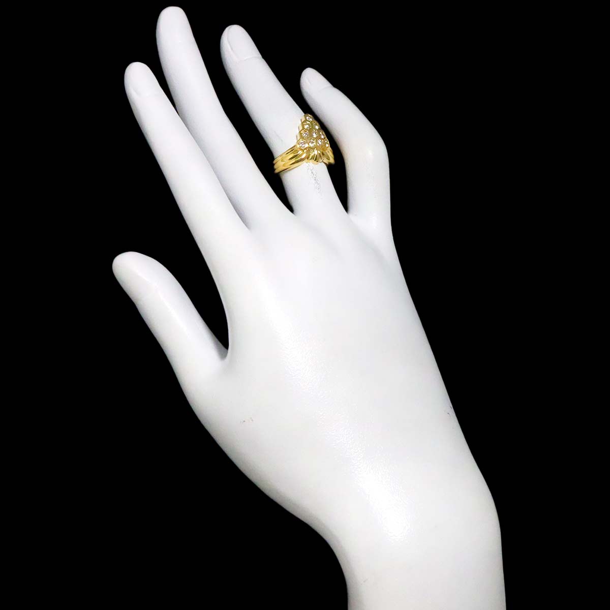 Diamond 0.44ct Ring 18K YG Yellow Gold 750 4.5(US)