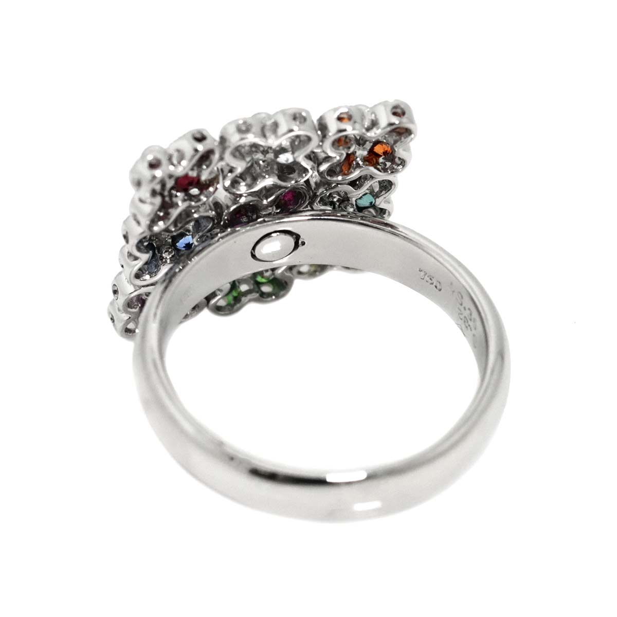 Multi Stone Ring 18K WG 750 size6.75-7.25(US)