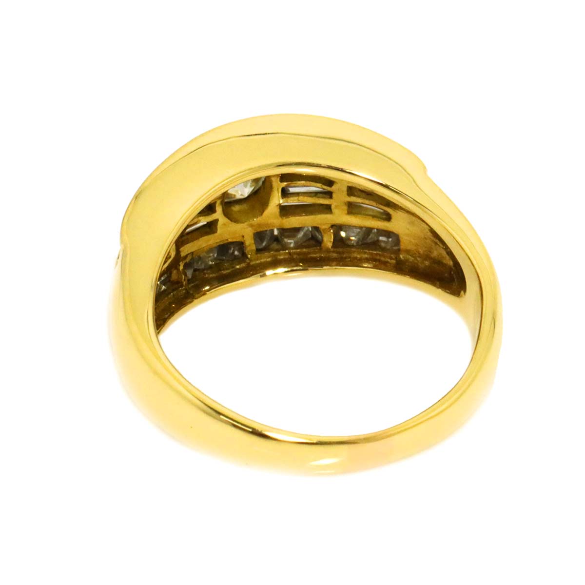 Diamond 0.703ct/1.03ct Ring 18K YG 750 Size6.25-6.5(US)