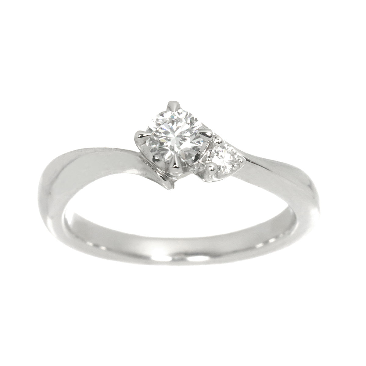 Diamond 0.151ct F/VS1/EX Ring Pt Platinum size2-2.25