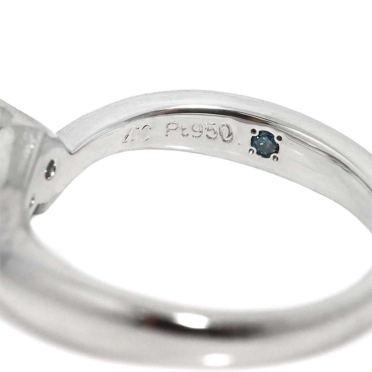 Diamond 0.151ct F/VS1/EX Ring Pt Platinum size2-2.25