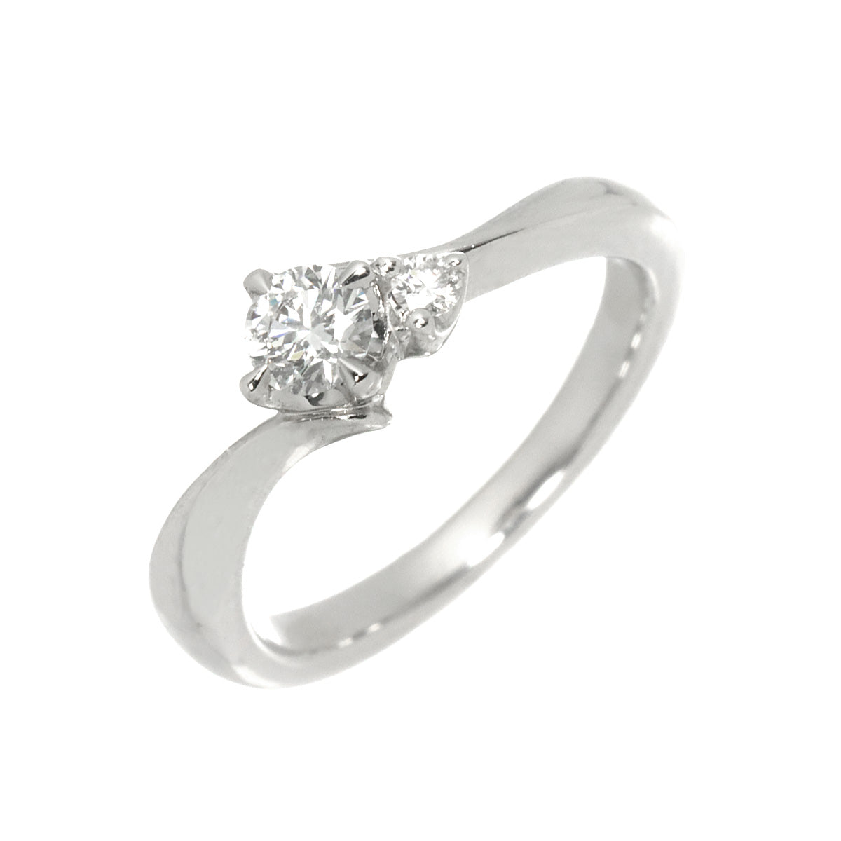 Diamond 0.151ct F/VS1/EX Ring Pt Platinum size2-2.25