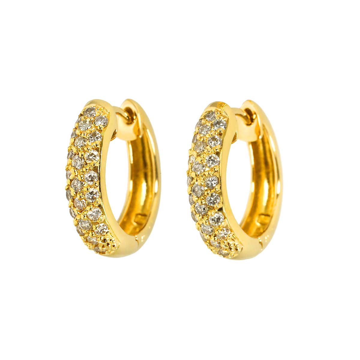 Diamond 0.35ct/0.35ct Earrings Pierced 18K YG Yellow Gold 750