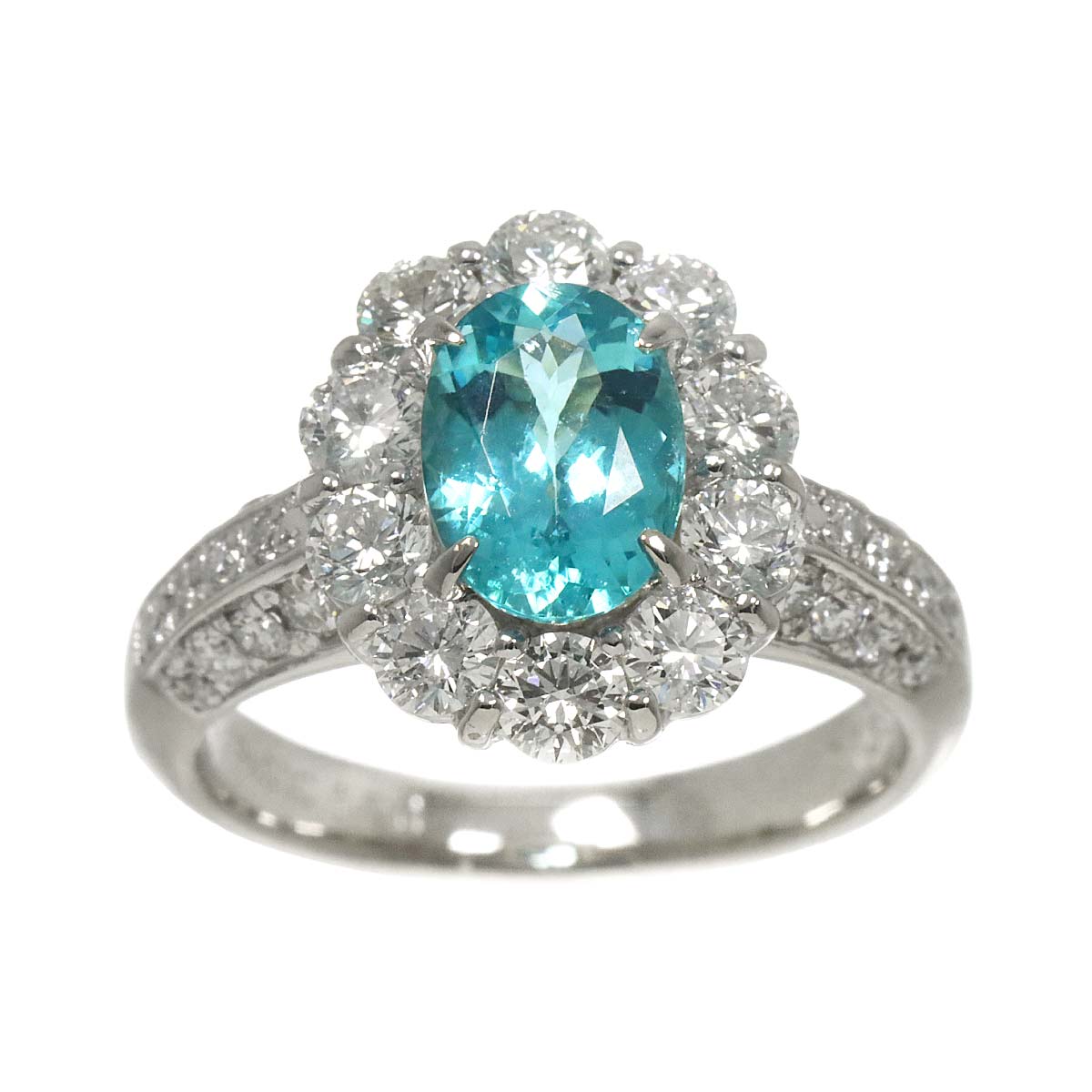 Tourmaline 1.20ct Diamone 1.38ct Ring Pt Platinum 5.75-6(US)