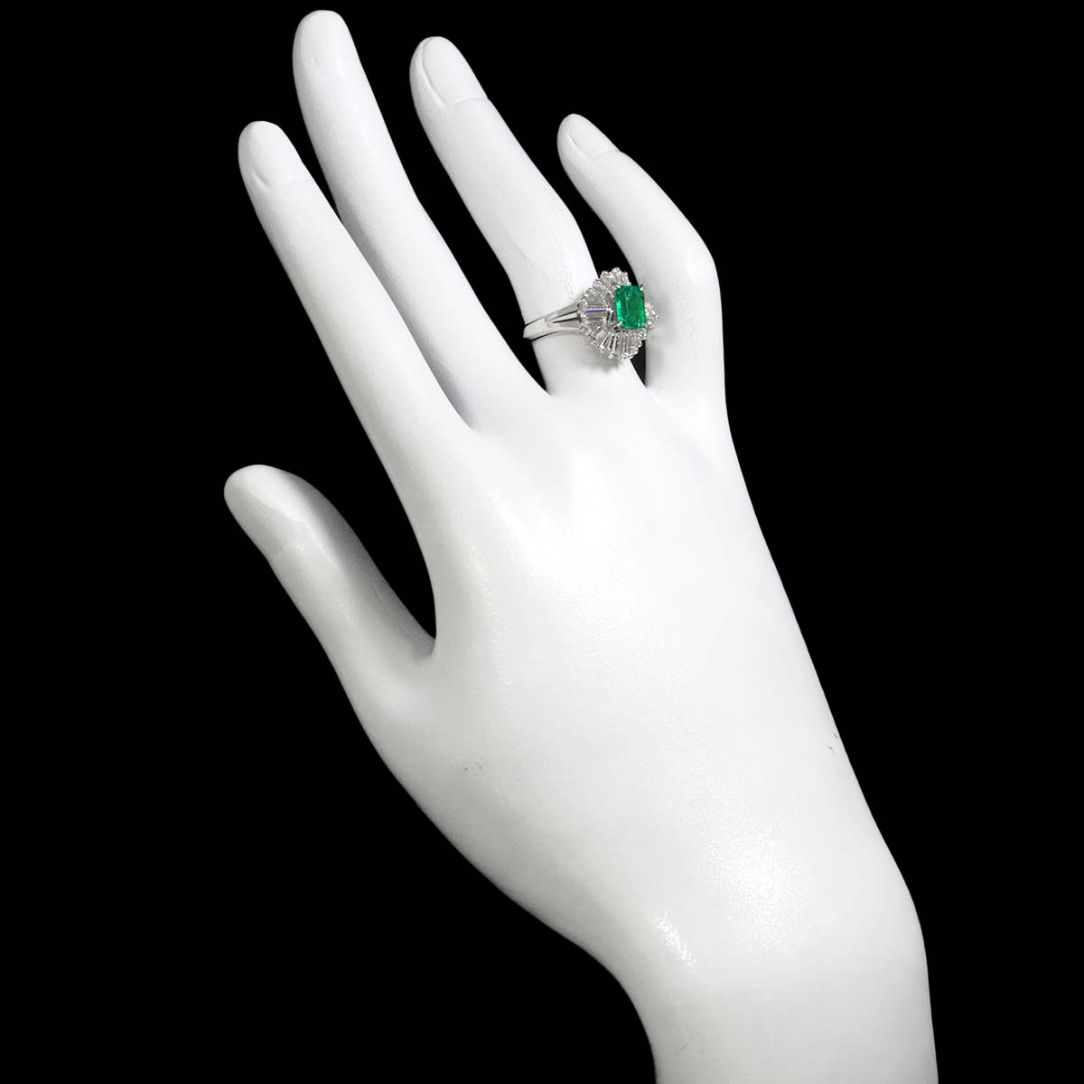 Emerald 0.86ct Diamond 1.15ct Ring Pt Platinum size5.75-6(US)