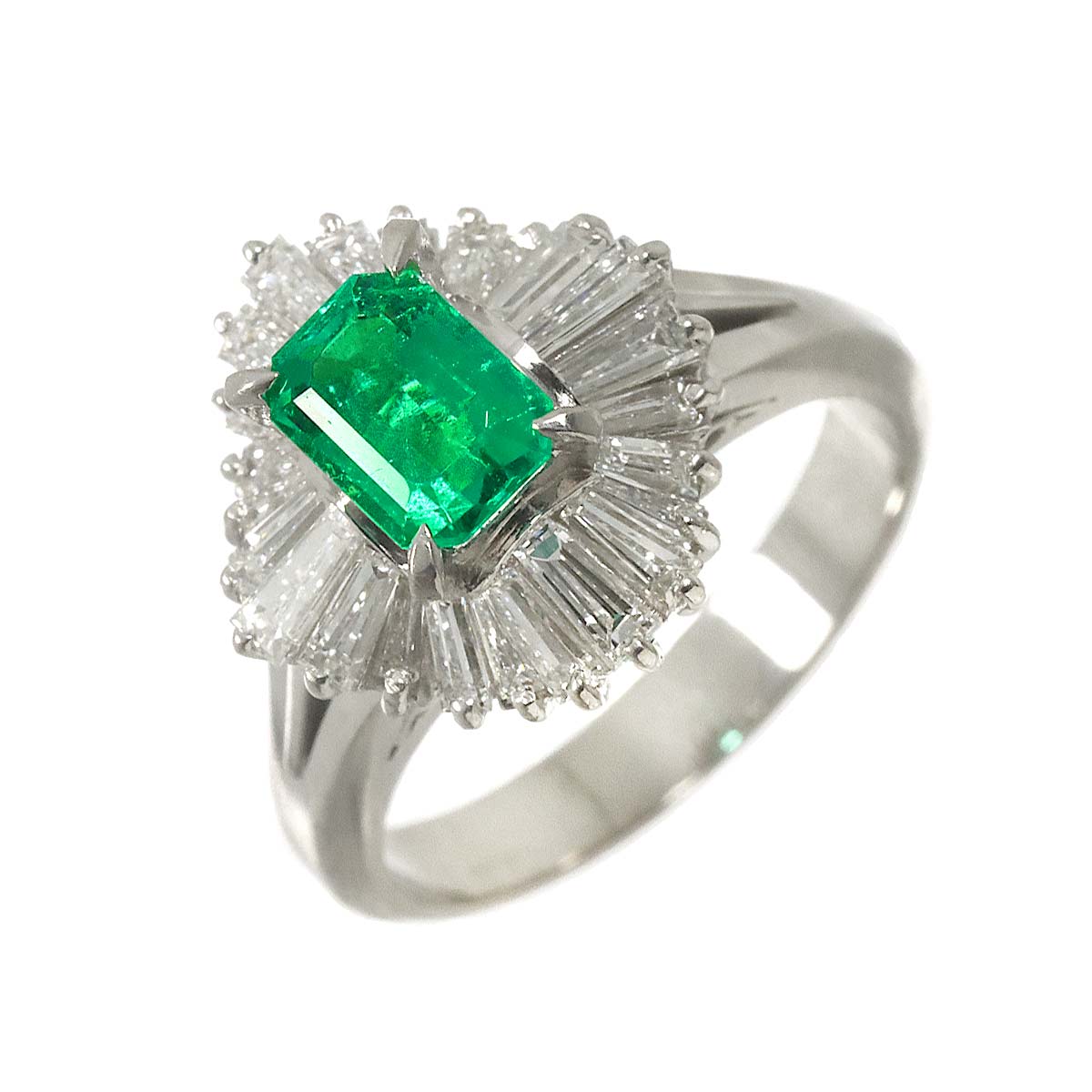 Emerald 0.86ct Diamond 1.15ct Ring Pt Platinum size5.75-6(US)