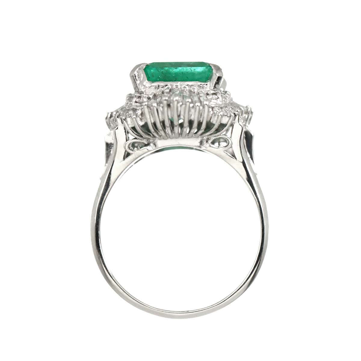 Emerald 4.71ct Diamond 0.826ct Ring Pt Platinum size7.5-7.75(US)
