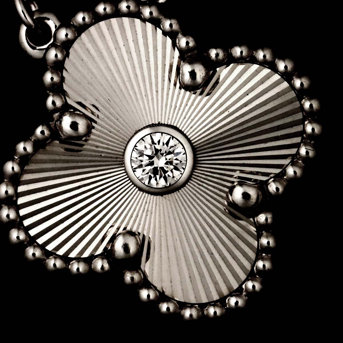 Vintage Alhambra Diamond Necklace 18K WG 750