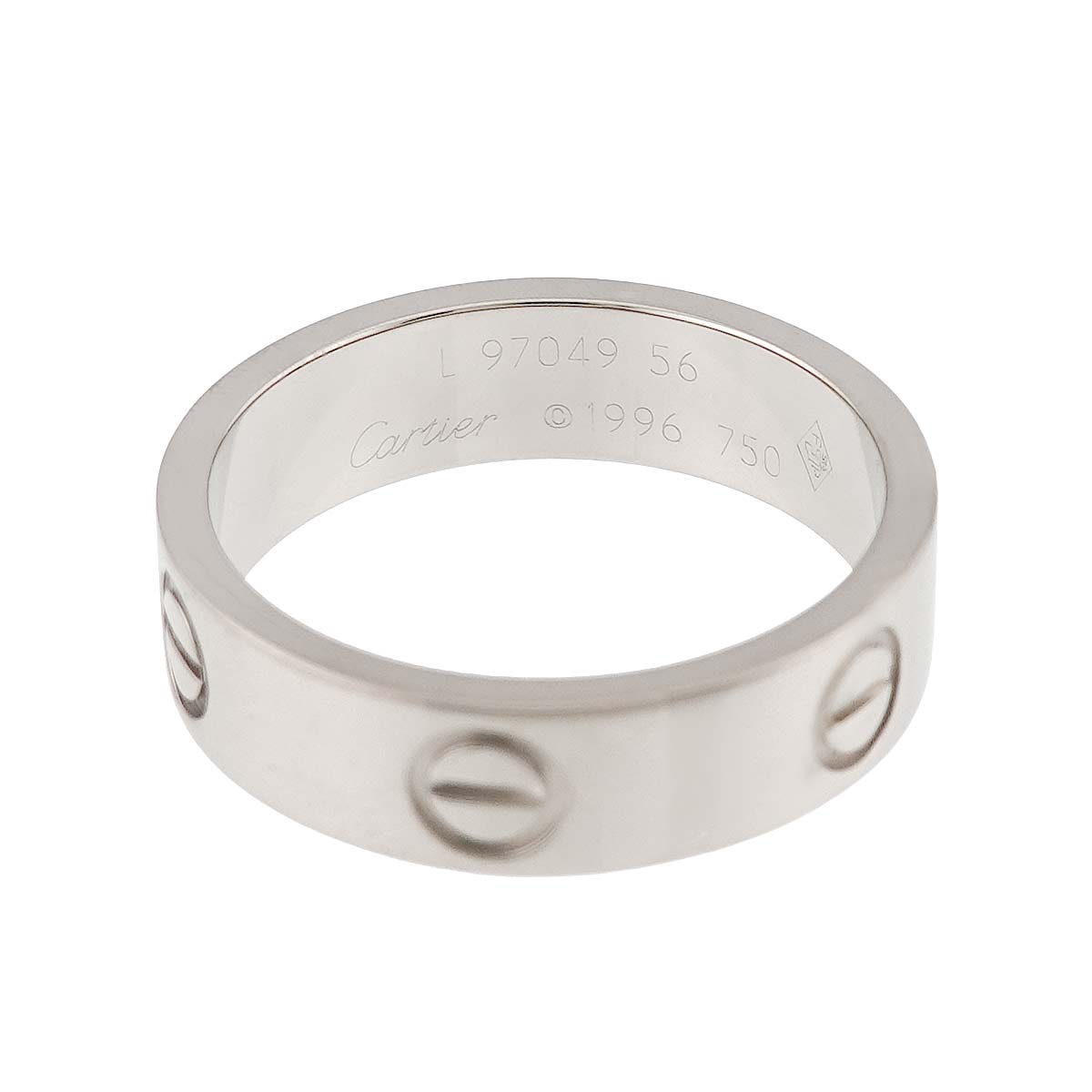 Love Ring 18K White Gold 750 size56 7.25-7.5(US)