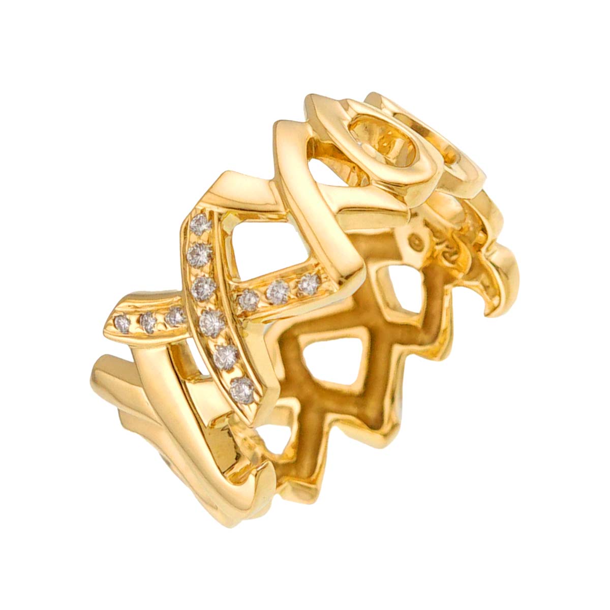 love kiss Diamond Ring 18K Yellow Gold 750 Size5.25(US)