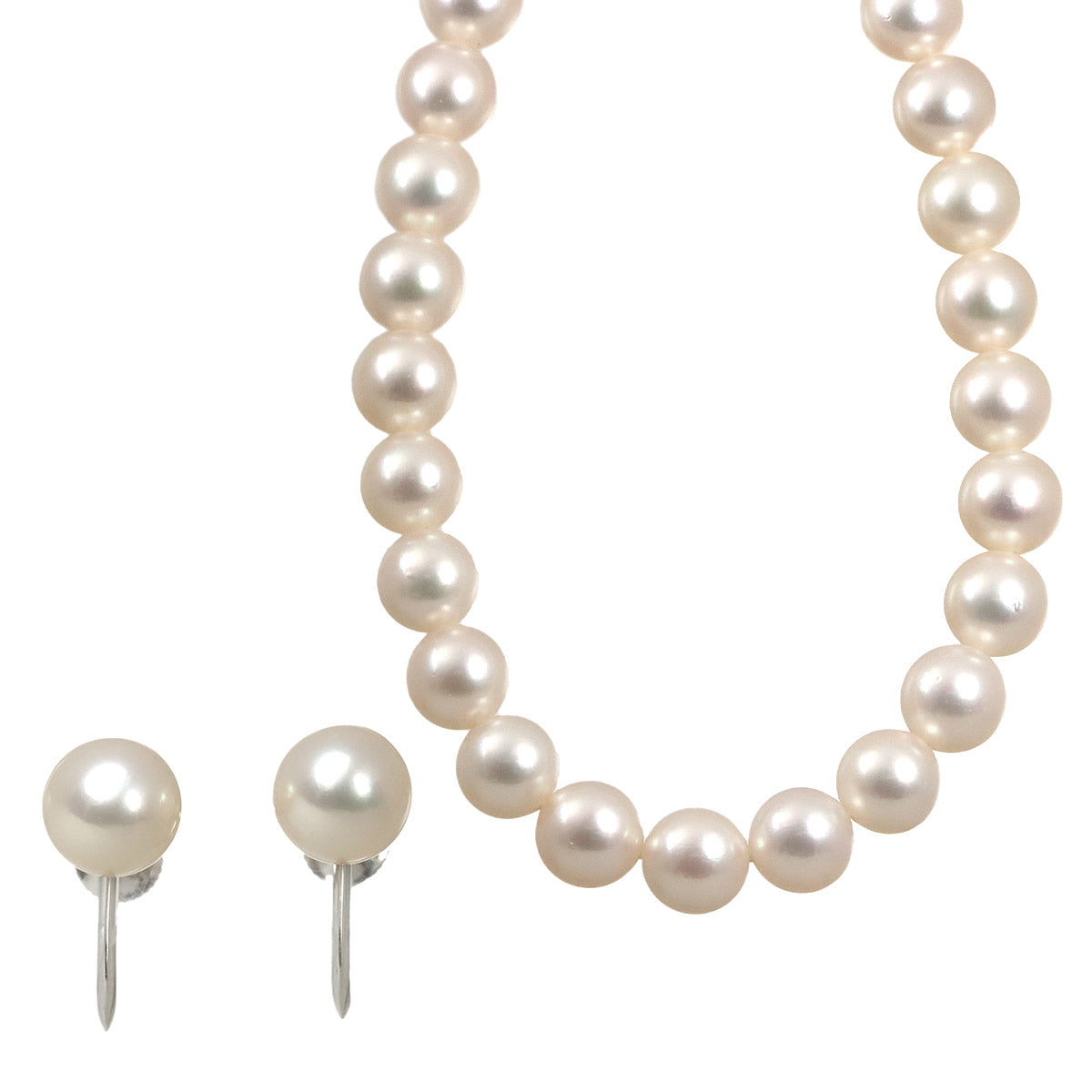 TASAKI Akoya Pearl 6.9-6.4mm SV 925 Necklace Earrings