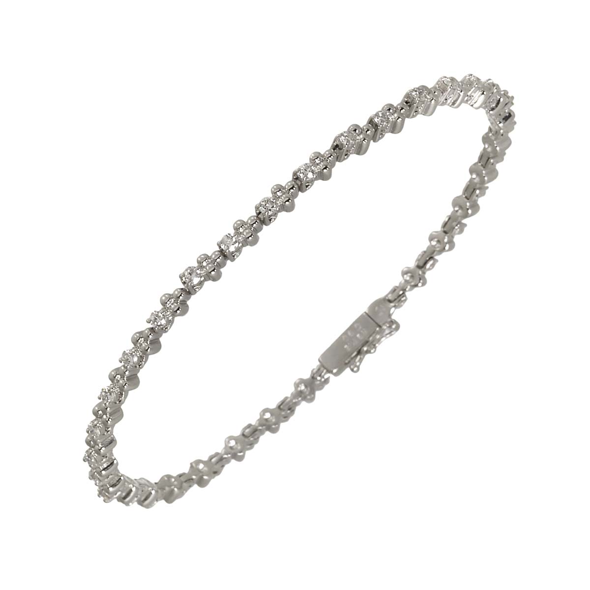 Diamond 0.90ct Bracelet 18K White Gold 750
